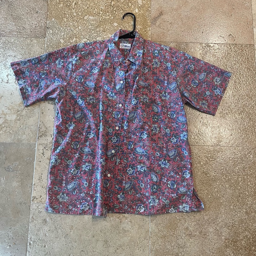 Reyn Spooner Red and Blue Floral Men's Shirt